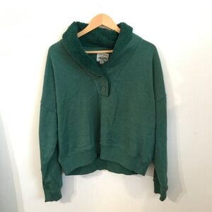 American Eagle V Neck Button Pullover Hoodie